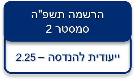 כפתור המוביל לעמוד הרשמה למכינה ייעודית להנדסה סמסטר 2 - 2.25